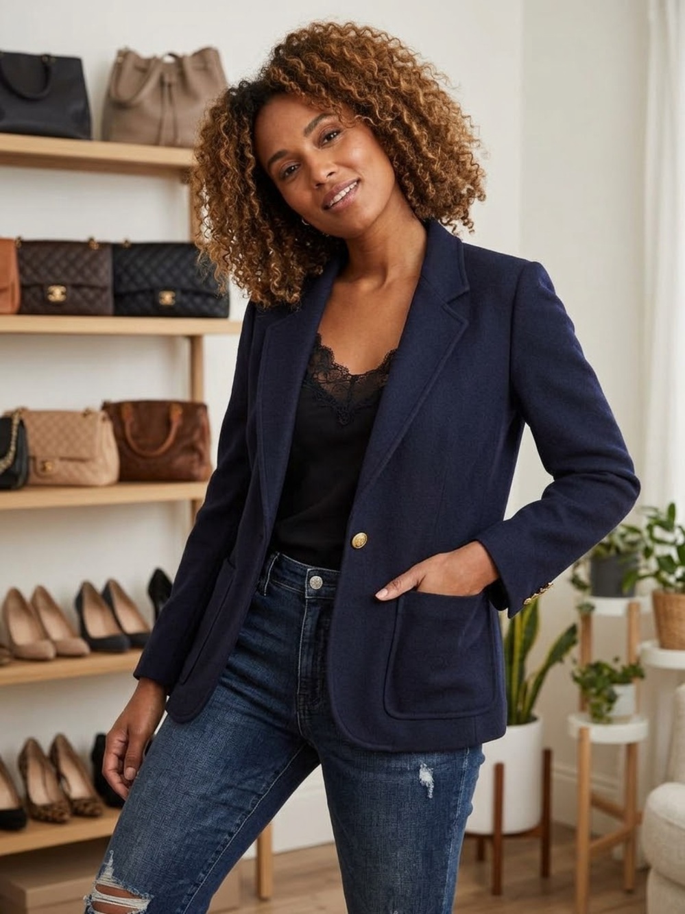 Appleseed's Elegant Navy Blazer